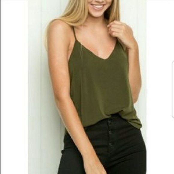 Brandy Melville olive green cami - Picture 2 of 5